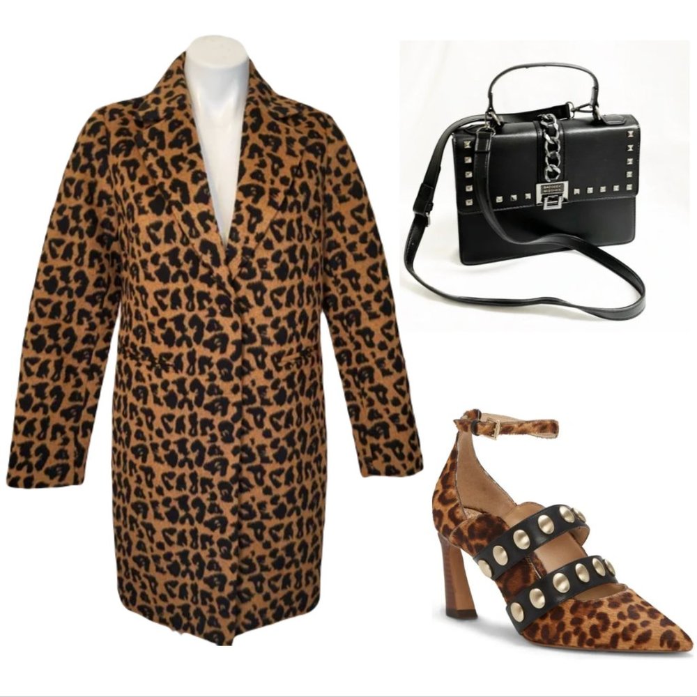NWOT Dolce Cabo Animal Leopard Print Midi Lined Lightweight Coat
